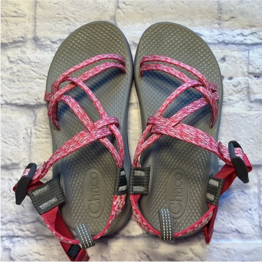 Chaco Girls ZX/1 Ecotread Sport Sandals Pink and Gray Like New Kids Size 3